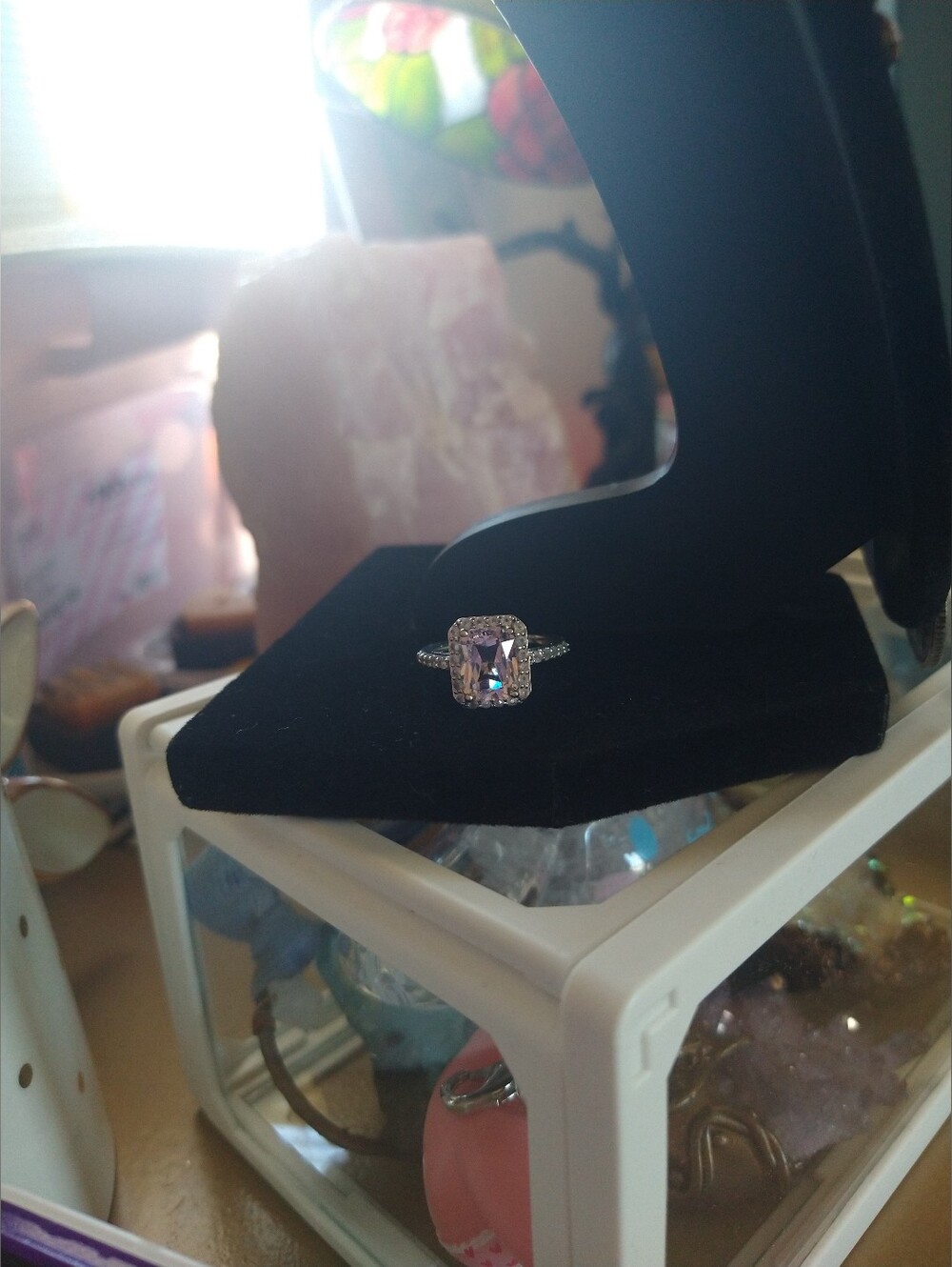 Affinity Gems Afghanistan Kunzite And White Tops Sterling Silver Ring Size 6 - Picture 9 of 10